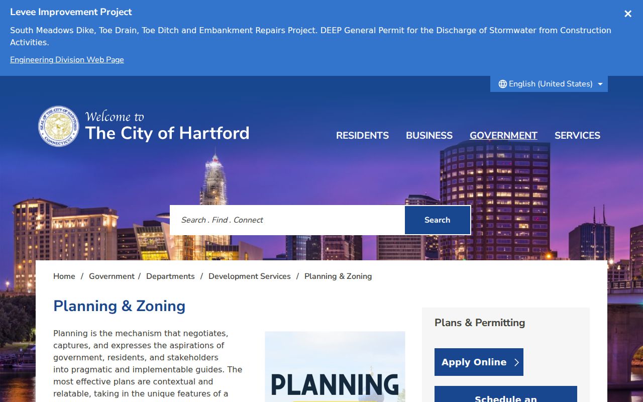 Hartford neighborhood Planning and Zoning resources for neighbor research